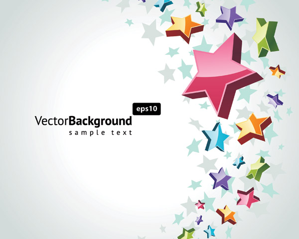free vector Colorful threedimensional star background vector